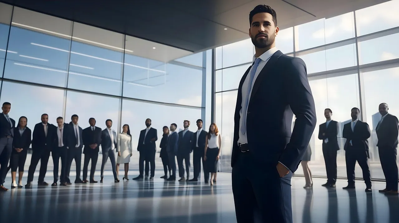 ai generated, business, leadership, corporate, office, executive, professional, confident, modern office, diverse team, management, workplace, group, company, entrepreneurship