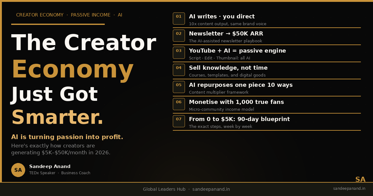 The Creator Economy Just Got Smarter: How AI is Turning Passion into Profit (2026) | Sandeep Anand